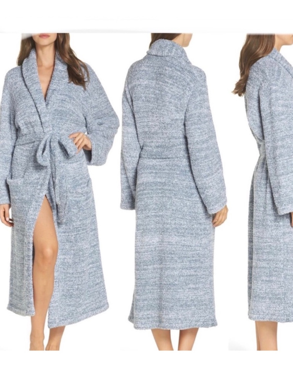 Dusk/white barefoot dreams plush robe sz 1